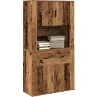 vidaXL Hoge Kast Oud hout 80 x 33 x 150 cm Bewerkt hout
