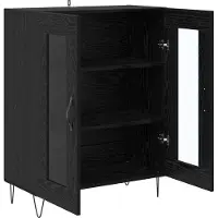 vidaXL Dressoir Zwart Eiken 69,5 x 34 x 90 cm Bewerkt hout