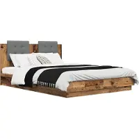 vidaXL Bedframe met Hoofdbord Oud Hout 150 x 200 cm Bewerkt hout