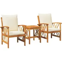 vidaXL Tuinbank Set 3 st Olie Natuurlijk Massief Acacia Hout