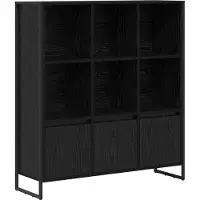 vidaXL Boekenkast 99,5 x 30 x 108 cm Bewerkt hout Zwart Eiken
