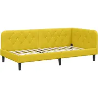 vidaXL Hoek Bed Frame Geel 100 x 200 cm Fluweel