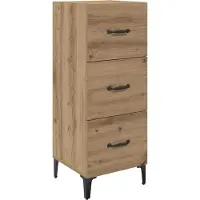 vidaXL Dressoir Artisan Eiken 34,5 x 34 x 90 cm Bewerkt hout