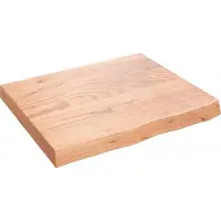 vidaXL Wastafelblad 60x50x(2-6) cm behandeld massief hout lichtbruin