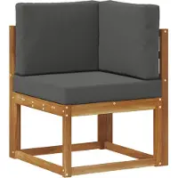 vidaXL Buiten bank set met kussen 6 pcs Natuurlijk en Antraciet