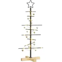 vidaXL Metalen kerstboom met standaard Zwart 89 cm Poedercoated staal