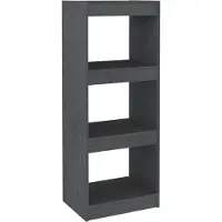 vidaXL Boekenkast/kamerscherm 40x30x103,5 cm massief grenenhout grijs