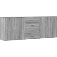 vidaXL Dressoirs 3 st bewerkt hout grijs sonoma eikenkleurig