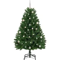 vidaXL Kunstkerstboom 150 cm 150 LED's Warmwit PVC en Staal Groen
