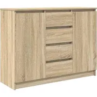vidaXL Dressoir met lades 100,5x35x76cm spaanplaat sonoma eikenkleurig