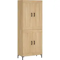 vidaXL Hoge kast 69,5x34x180 cm bewerkt hout sonoma eikenkleurig
