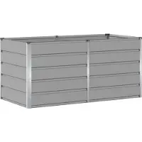 vidaXL Plantenbak Lichtgrijs 160 x 80 x 75 cm Staal