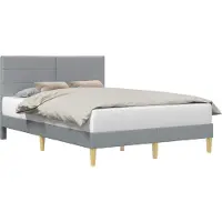 vidaXL Bedframe met hoofdeinde Lichtgrijs 160 x 200 cm Stof