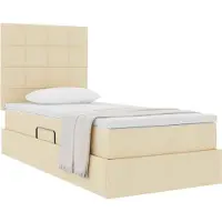 vidaXL Opslag bed met matras met matras Crème 90 x 190 cm Polyester