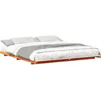 vidaXL Bedframe Wasbruin 200 x 220 cm Massief grenenhout