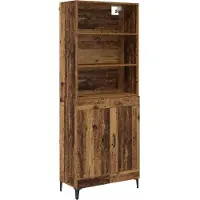 vidaXL Highboard 2 pcs Oud hout 69,5 x 34 x 180 cm Bewerkt hout