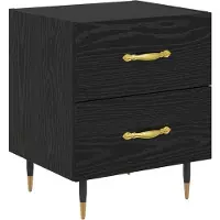 vidaXL Nachtkastje Zwart Eiken 40 x 35 x 47,5 cm Bewerkt hout