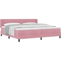 vidaXL Boxspring bed met hoofdeinde Roze 200 x 200 cm Fluweel