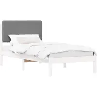 vidaXL Bedframe met Gevoerde Hoofdbord Lichtgrijs 90 x 200 cm