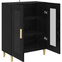 vidaXL Dressoir Zwart Eiken 69,5 x 34 x 90 cm Bewerkt hout