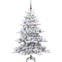 vidaXL - Kunstmatige - Hinged - Kerstboom - Wit - 150 - cm - PVC - en - Staal