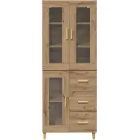 vidaXL Highboard Artisan Eiken 69,5 x 34 x 180 cm Bewerkt hout