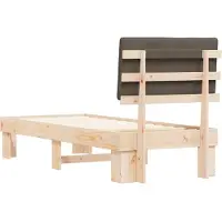 vidaXL Bedframe met Gevoerde Hoofdbord Taupe 75 x 190 cm