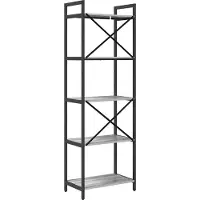 vidaXL Boekenplank 5-laags 56 x 34 x 171 cm Bewerkt hout Grijs Sonoma