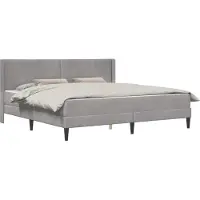 vidaXL Bedframe met matras Lichtgrijs 200 x 200 cm Fluweel