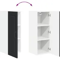 vidaXL Wandkast PORTO Zwart 30 x 31 x 80 cm Bewerkt hout
