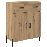 vidaXL Highboard Artisan Eiken 69,5 x 32,5 x 180 cm Bewerkt hout
