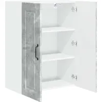 vidaXL Wandkast PORTO Beton Grijs 60 x 31 x 80 cm Bewerkt hout