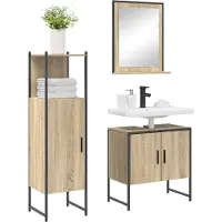 vidaXL Badkamermeubel Set 3 st Bruin 60 x 33 x 60 cm Bewerkt hout
