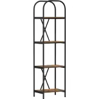 vidaXL Boekenplank 4-laags 40 x 30 x 146 cm Bewerkt hout Rook Eiken