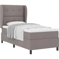 vidaXL Boxspring bed met hoofdeinde Taupe 90 x 200 cm Stof