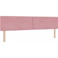 vidaXL LED Hoofdbord met LED-stripverlichting Roze 200 cm Fluweel