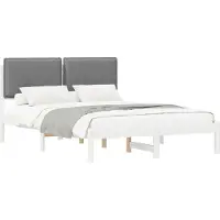 vidaXL Bedframe met Gevoerde Hoofdbord Lichtgrijs 120 x 190 cm
