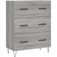 vidaXL Hoge kast 69,5x34x180 cm bewerkt hout grijs sonoma eikenkleurig