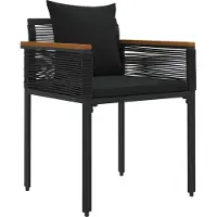vidaXL Tuinmeubels set, 4 stuks, zwart, polyrotan