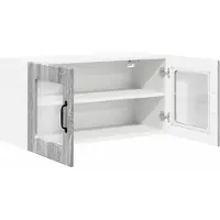 vidaXL Wandglas Kasten PORTO Grijs Sonoma 80 x 31 x 40 cm Bewerkt hout