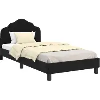 vidaXL Kinderen bedframe met hoofdboard Zwart 80 x 200 cm Fluweel