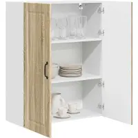 vidaXL Wandkast PORTO Sonoma Eik 80 x 31 x 100 cm Bewerkt hout