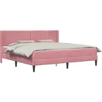 vidaXL Bedframe met matras met hoofdeinde Roze 180 x 200 cm Fluweel