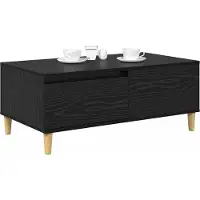 vidaXL Salontafel Zwart Eiken 90 x 50 x 26.5 cm Bewerkt hout