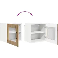 vidaXL Wandglas Kasten PORTO 2 st Artisan Eiken Bewerkt hout