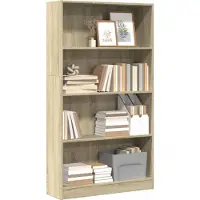 vidaXL Boekenkast 80x24x143 cm bewerkt hout sonoma eikenkleurig