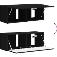 vidaXL TV Wandkast 78,5 x 31 x 29,5 cm Zwart Bewerkt hout