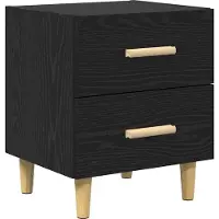 vidaXL Bedkast Zwart Eiken 40 x 35 x 47.5cm Bewerkt hout