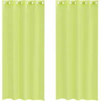 vidaXL Gordijnen voile met doorvoertules 2 st 140x225 cm appelgroen