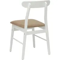 vidaXL Eetkamerstoel 2 st Massief Rubberhout Wit en Bruin